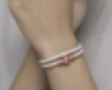 Linx White Leather Bolo Cord Bracelet with Rose Gold Magnetic Clasp