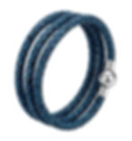 Thumbnail: Linx Blue/Black Braided Leather Bolo Cord Bracelet with a Magnetic Clasp