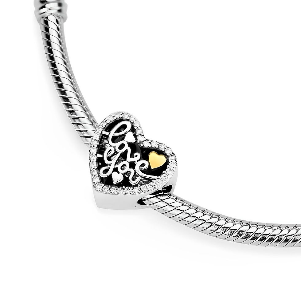 Thumbnail: Two Toned I Love You Heart Charm