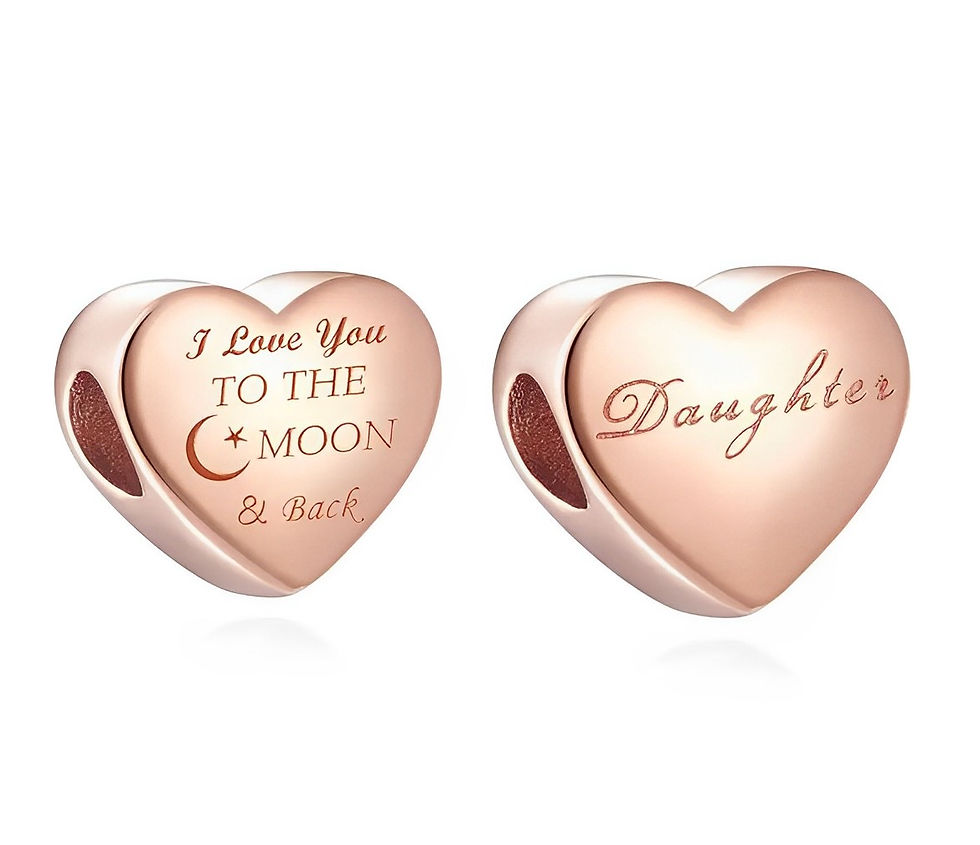 Thumbnail: Rose Gold Daughter Heart Charm