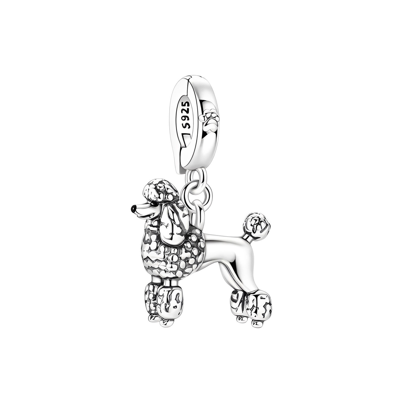 Poodle Dog Dangle Charm with New Clasp Design