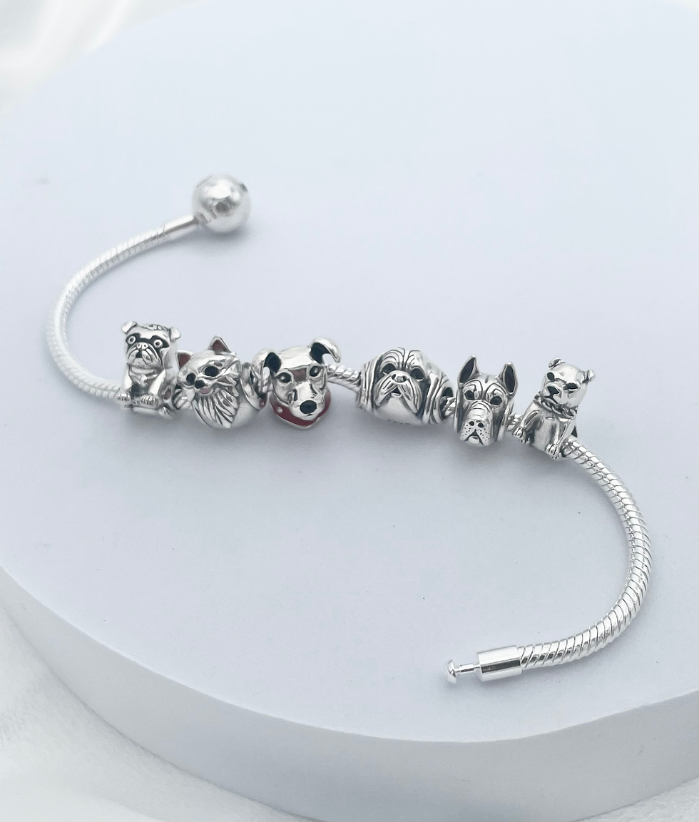 Thumbnail: Linx Snake Chain Bracelet with Dog Themed Charms 