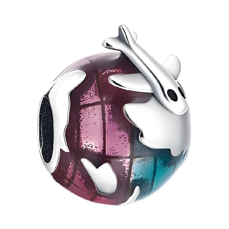 Linx Globe and Airplane Travel Charm 