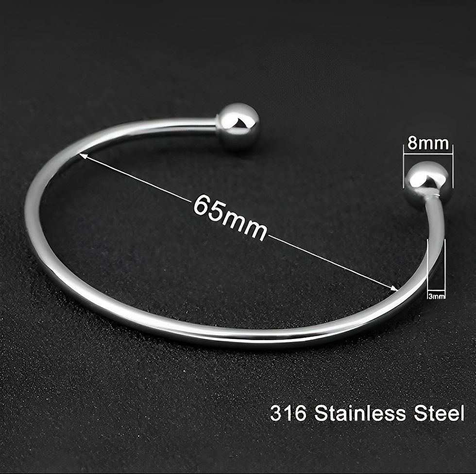 Thumbnail: Linx Stainless Steel Open Bangle with Granddaughter Themed Charms 