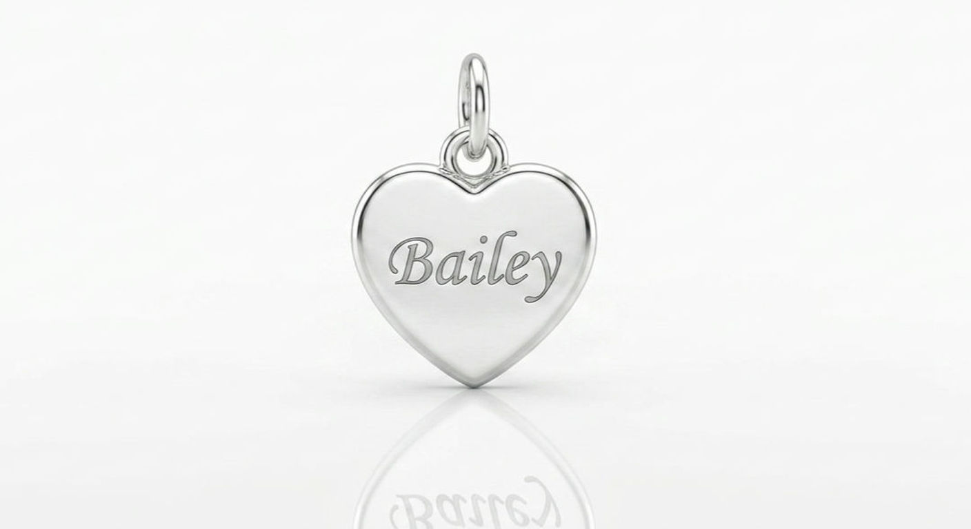 Personalized Sterling Silver Heart Necklace