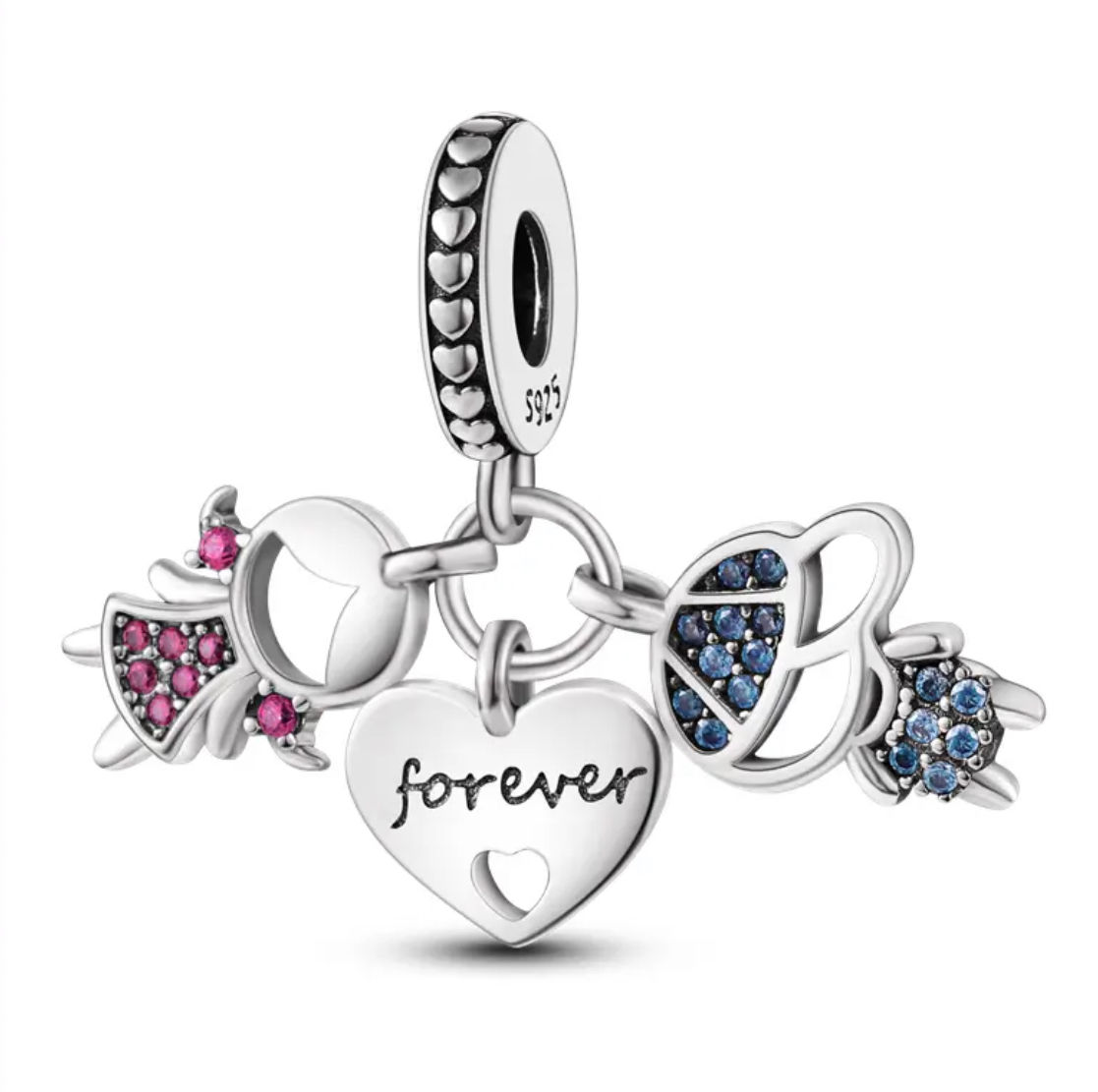 Linx Forever Love Little Boy and Little Girl Dangle Charm