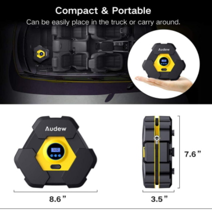 섬네일: Portable Air Compressor Tire Inflator with Gauge, Auto Digital Air Pump for Car