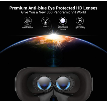 섬네일: DESTEK V5 VR Headset, 110° FOV Anti-Blue Light Eye Protected Lens Bluetooth Cont