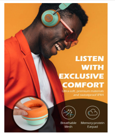 섬네일: oise Cancelling Headphones-SuperEQ S2 Bluetooth On Ear Headphones with CVC 8.0 M