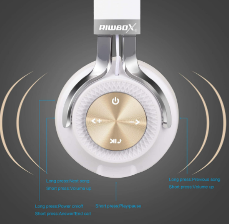 섬네일: Bluetooth Headphones, Riwbox XBT-880 Wireless Bluetooth Headphones