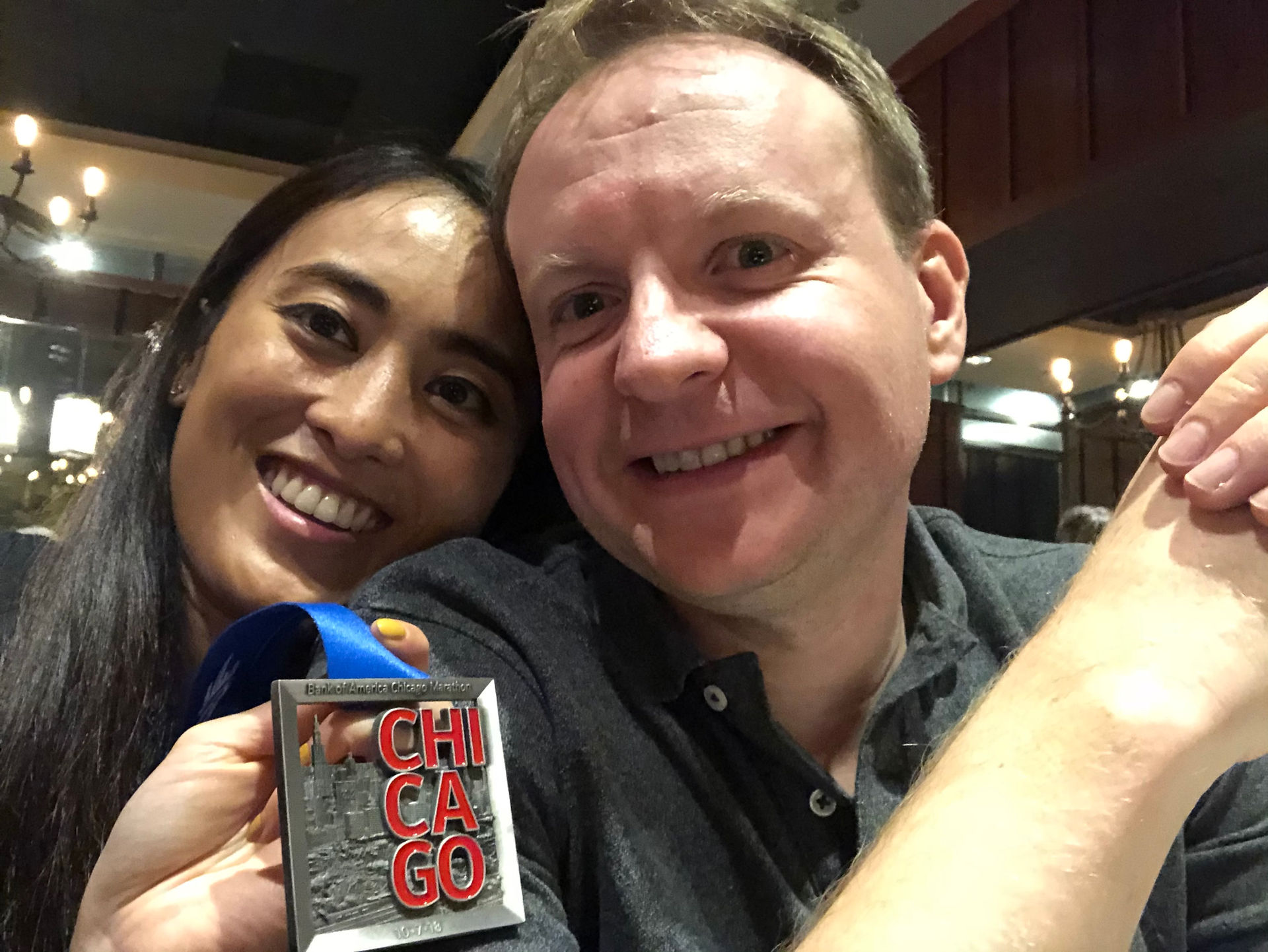 Selfie with hubby and my new medal!