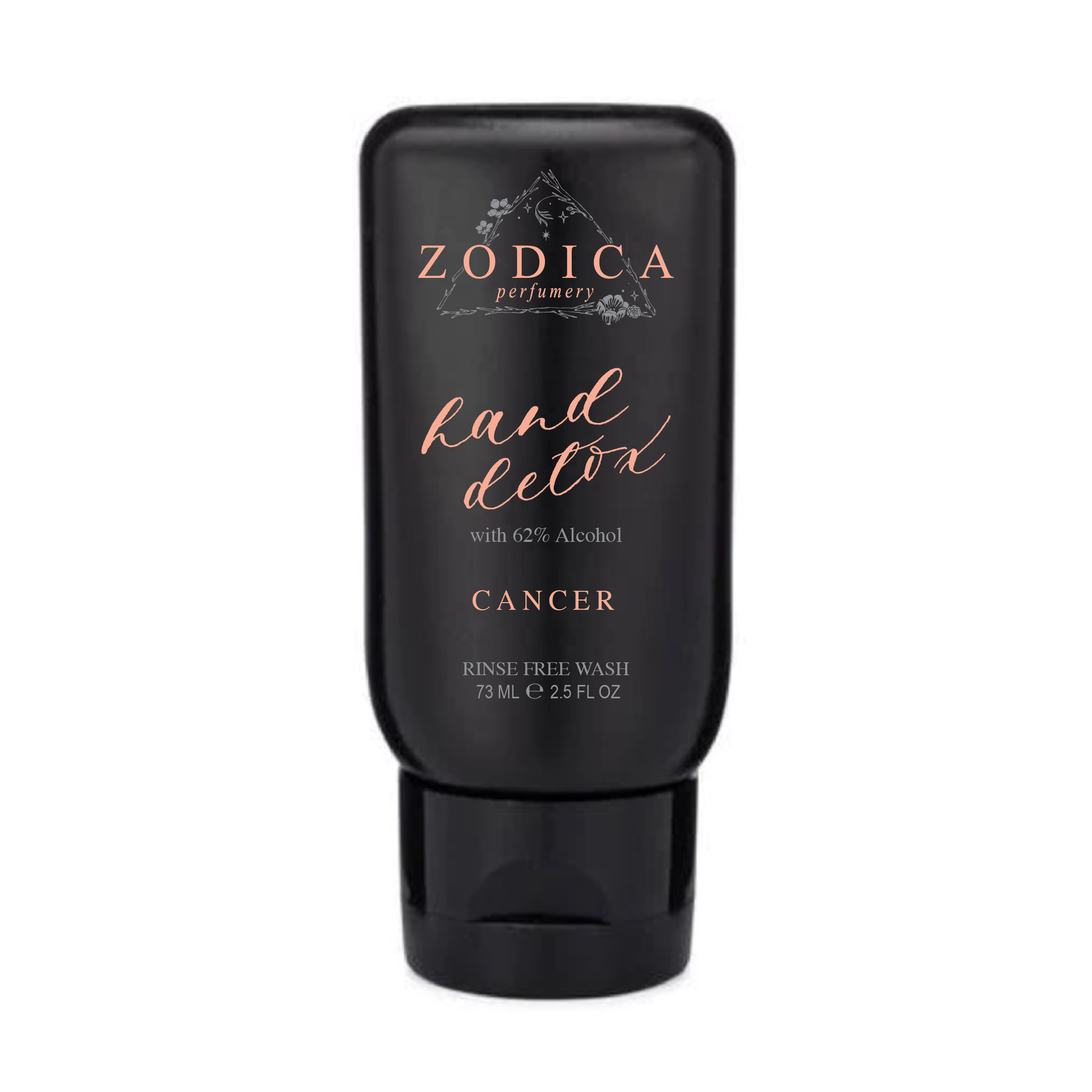 Cancer Hand Detox Perfumed Sanitizer Gel bottle shown against a white background with luxe minimal design