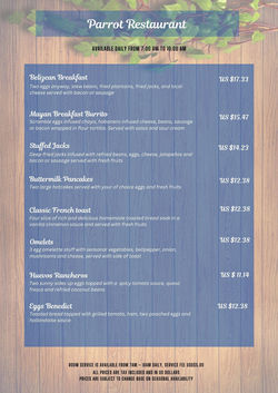 Breakfast Menu page 2