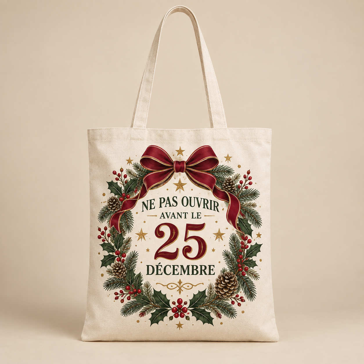 Sac de Noël réutilisable Ne pas ouvrir avant le 25 décembre