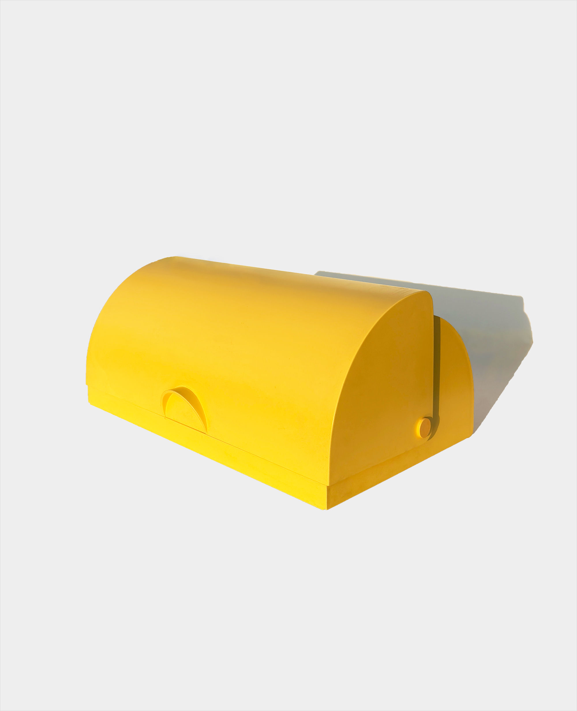 GUZZINI 'Snack' Yellow Bread Bin, Francesco Castiglione, Italy, 1980s