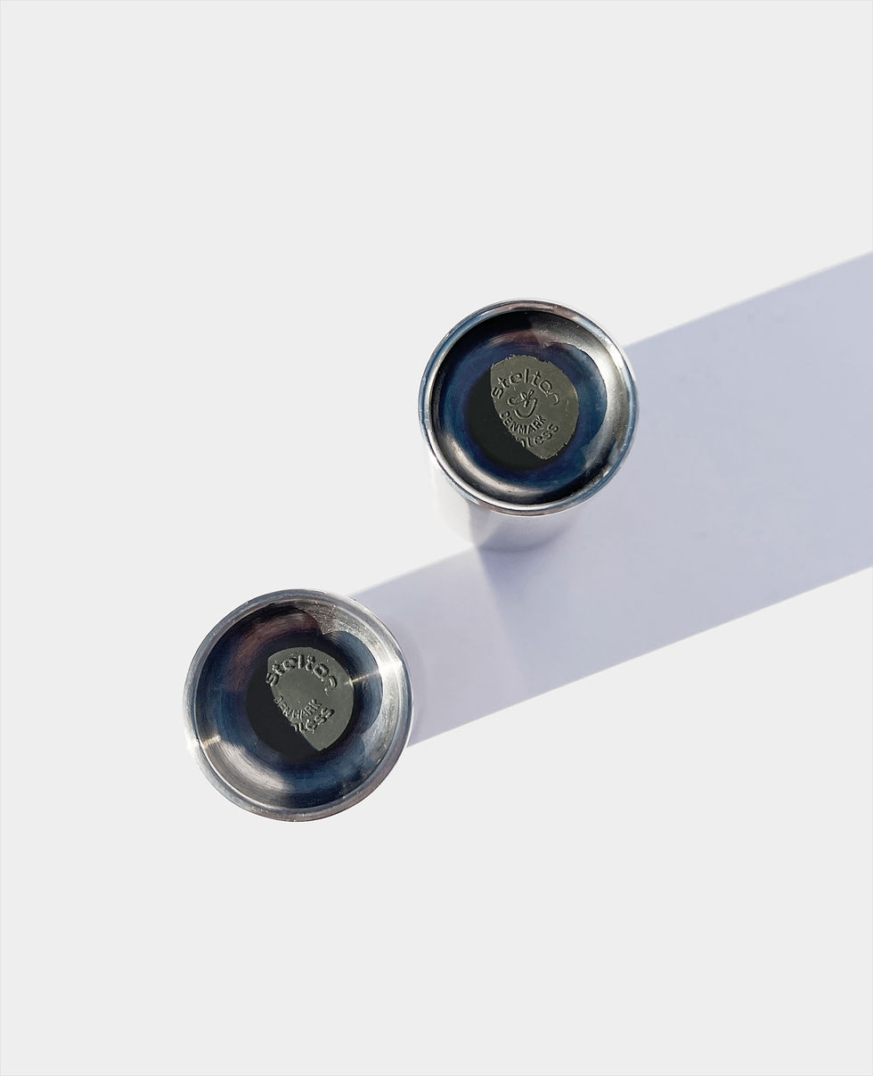 Thumbnail: Stelton Cylinda Line Salt And Pepper Shaker Set By Arne Jacobsen, Denmark, 1960s