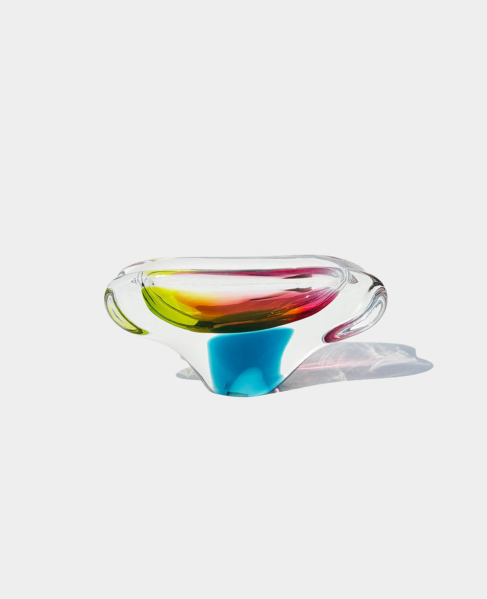Thumbnail: Rare Czech Art Glass Ashtray, Josef Hospodka For Chribska, 1950s