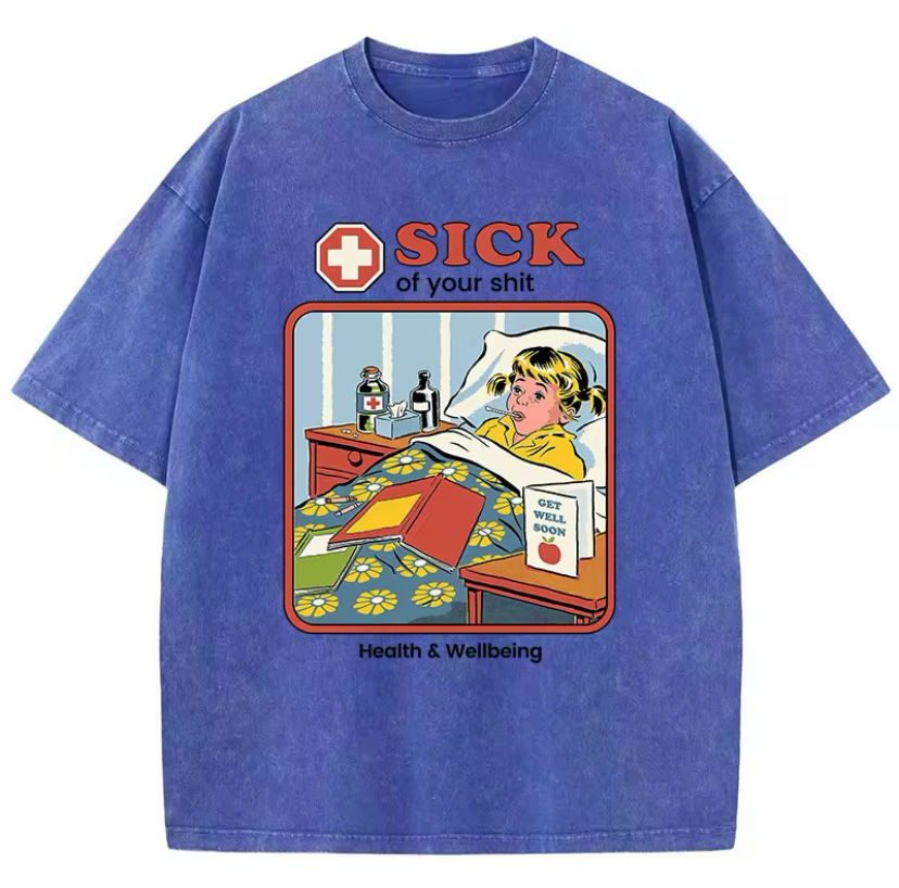 Thumbnail: "Sick of Your S***" Slogan Retro T-Shirt