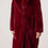 Thumbnail: Burgundy Faux Fur Long Coat