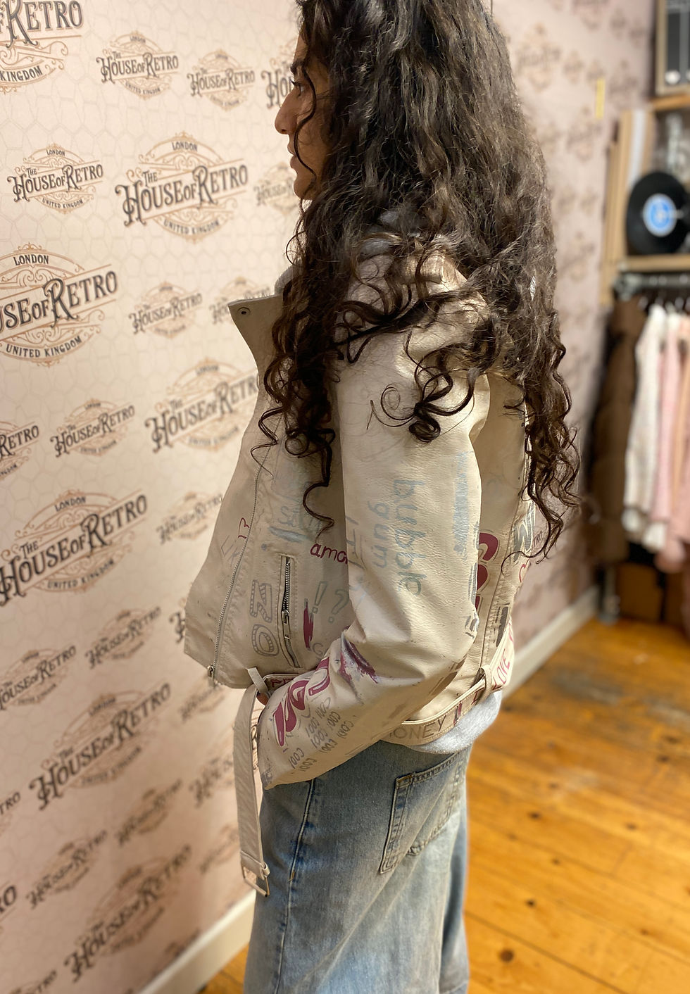 Thumbnail: Graffitied PU Leather Jacket