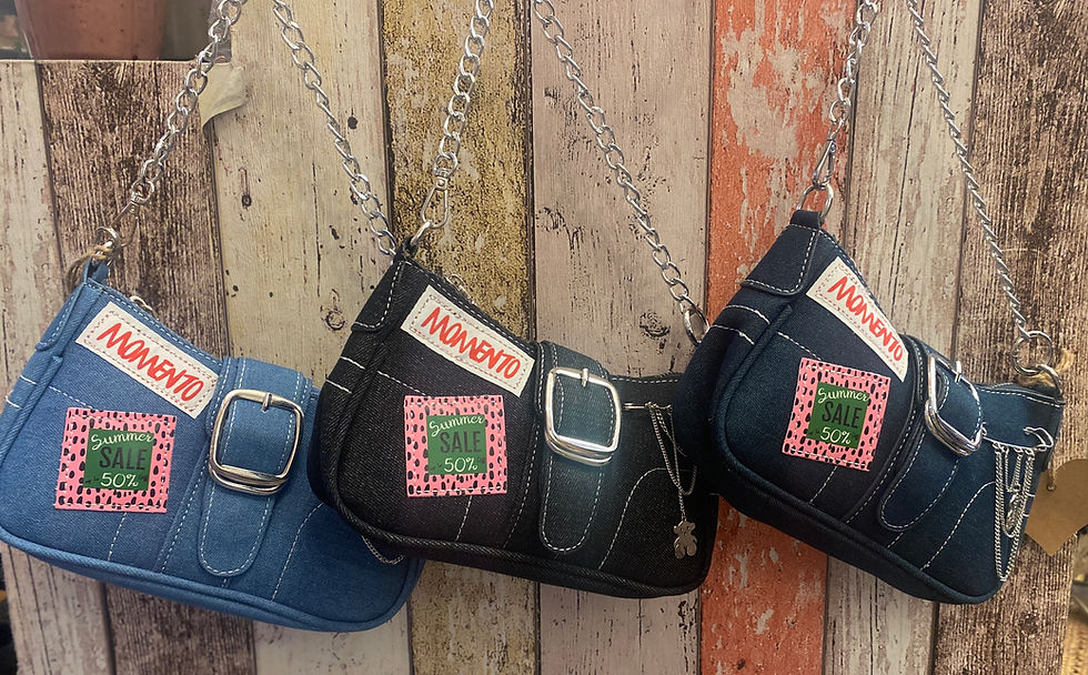 Thumbnail: Patchwork Denim Shoulder  Bag