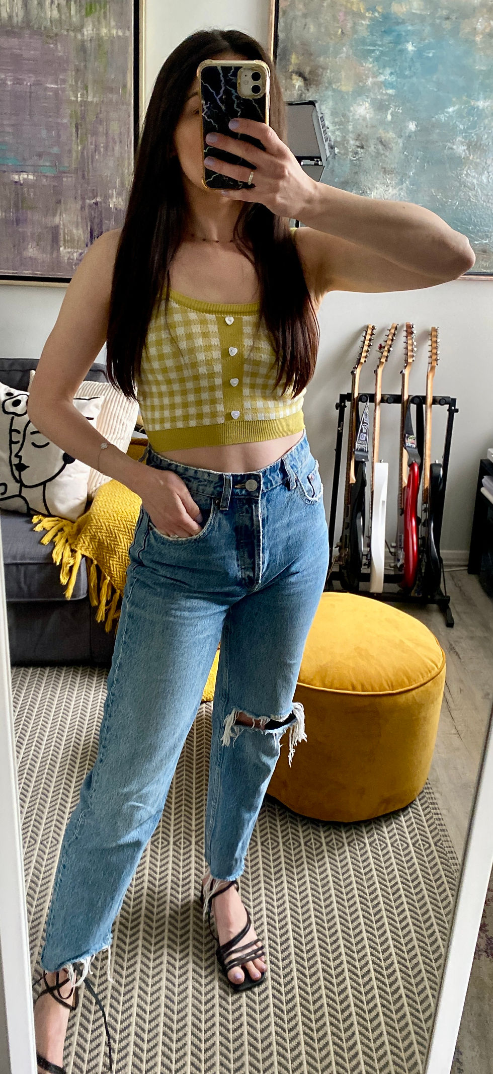 Thumbnail: Checkered Knitted Crop Top
