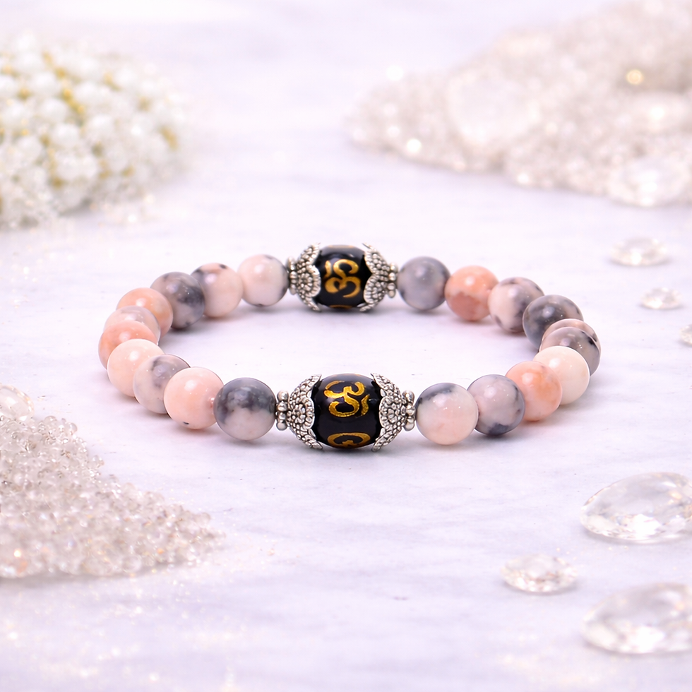 Thumbnail: Pink Zebra Jasper Healing Bracelet – Emotional Healing, Balance & Inner Peace