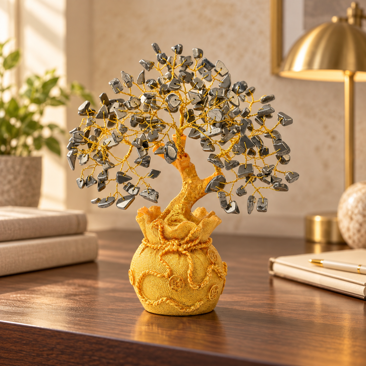 Pyrite Golden Pot Crystal Tree