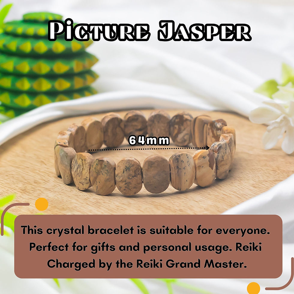 Thumbnail: Picture Jasper Gem Cut Crystal Bracelet for Grounding, Creativity
