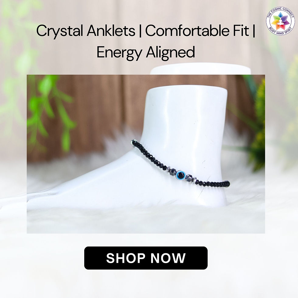 Thumbnail: Black Agate Crystal Anklet for Grounding Energy & Protection