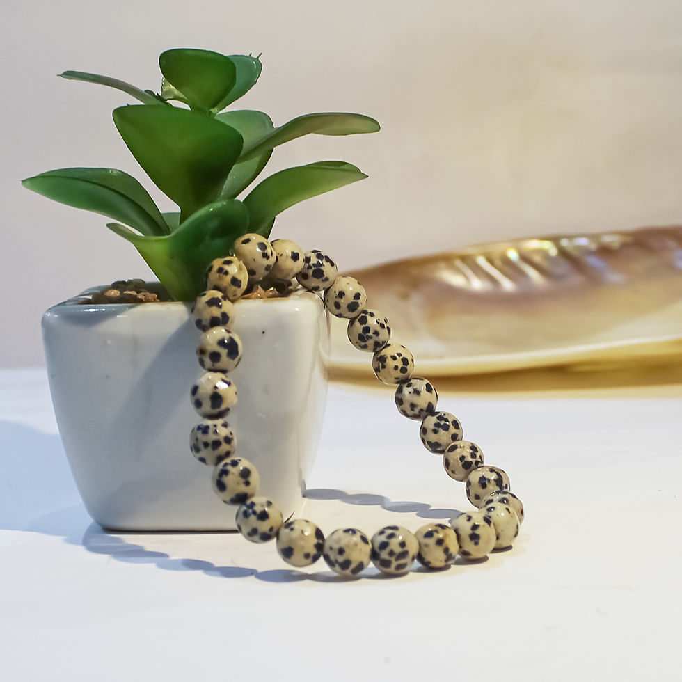 Thumbnail: Dalmatian Jasper Bracelet - Clarity & Emotional Balance | 8mm Beads