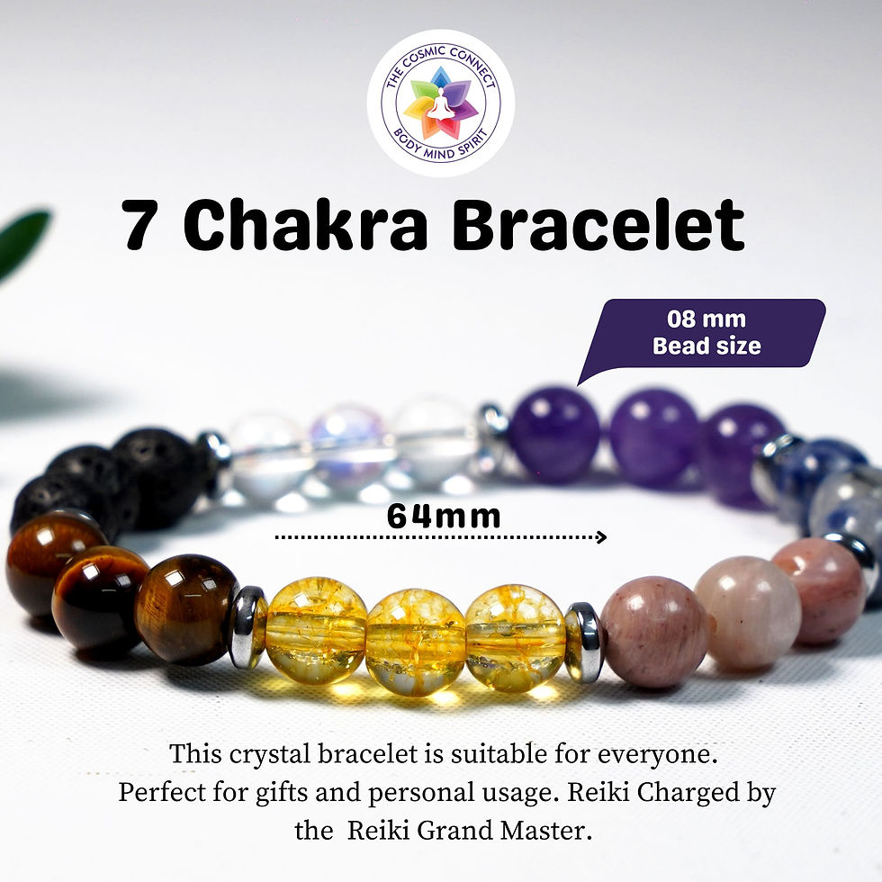Thumbnail: 7 Chakra Healing Bracelet Enhance Wellbeing & Spiritual | 8mm Beads