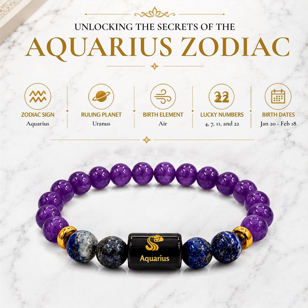 Thumbnail: Aquarius Rashi Zodiac Bracelet – A Symbol of Wisdom Reiki Charged