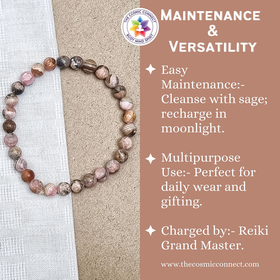 Thumbnail: Premium Rhodochrosite Healing Bracelet - Emotional Healing, Enhance Compassion