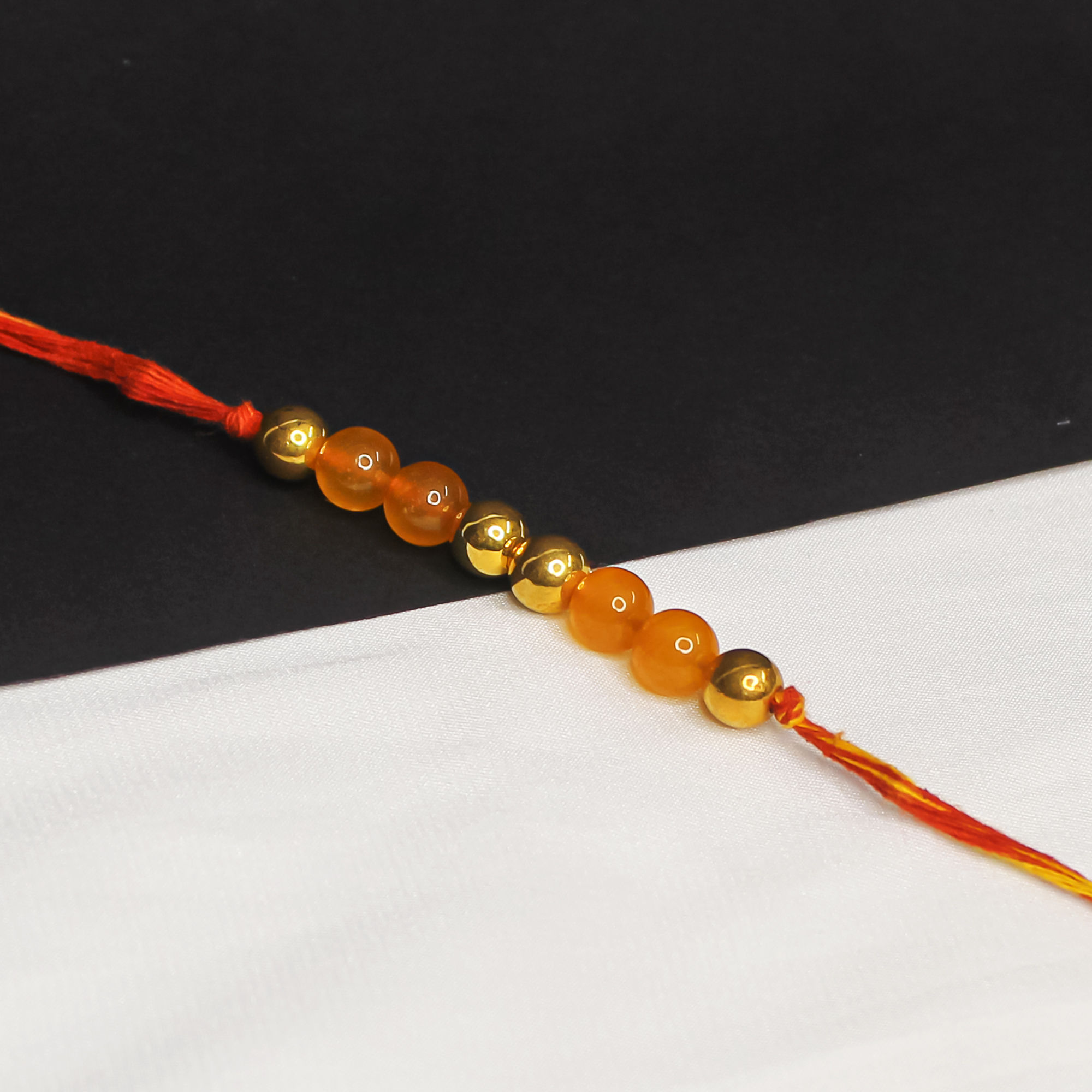 Yellow Jade Crystal Rakhi For Joy, Abundance & Emotional Strength
