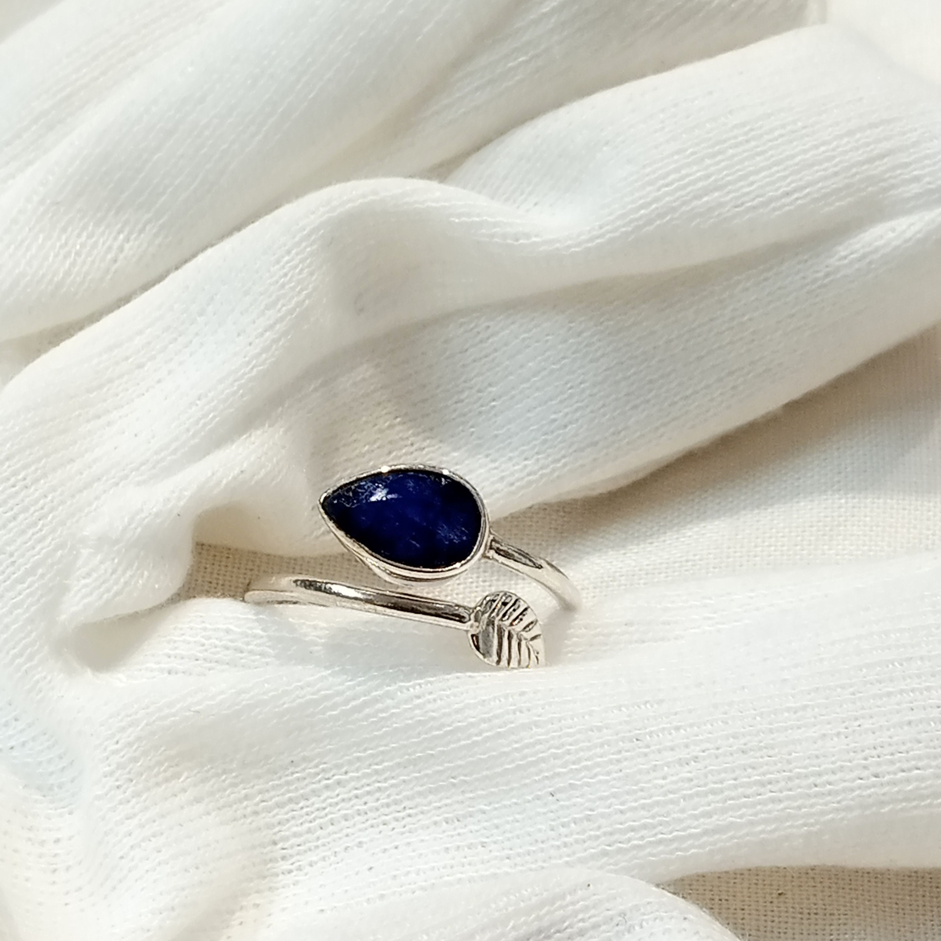 Blue Sapphire Adjustable Silver Ring Elevate Wisdom, Protection & Success