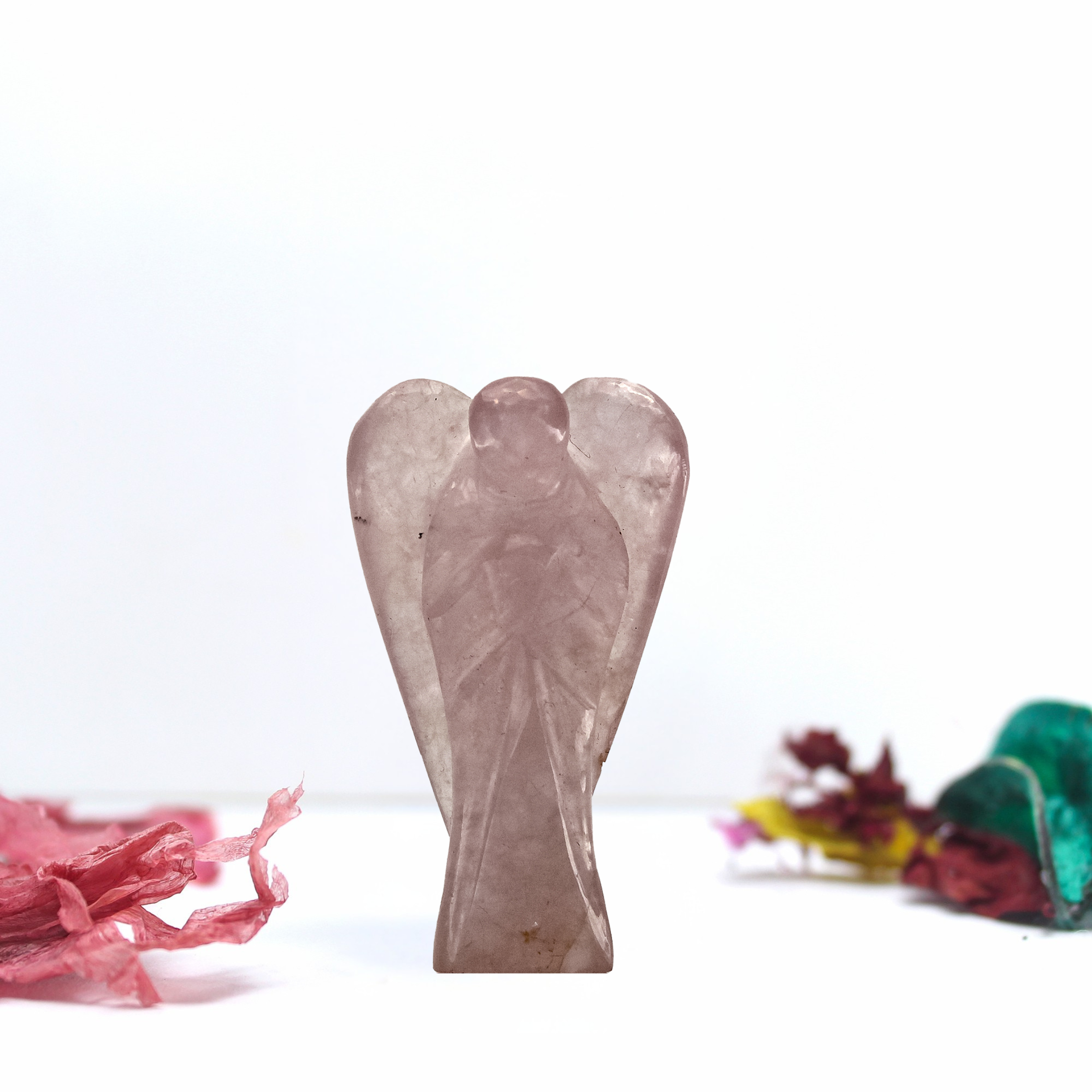 Rose Quartz Crystal Angel for Love, and Self-Healing
