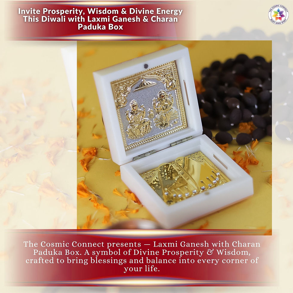 Thumbnail: Laxmi Ganesh with Charan Paduka Box Idol for Diwali Gift, Home Temple & Office