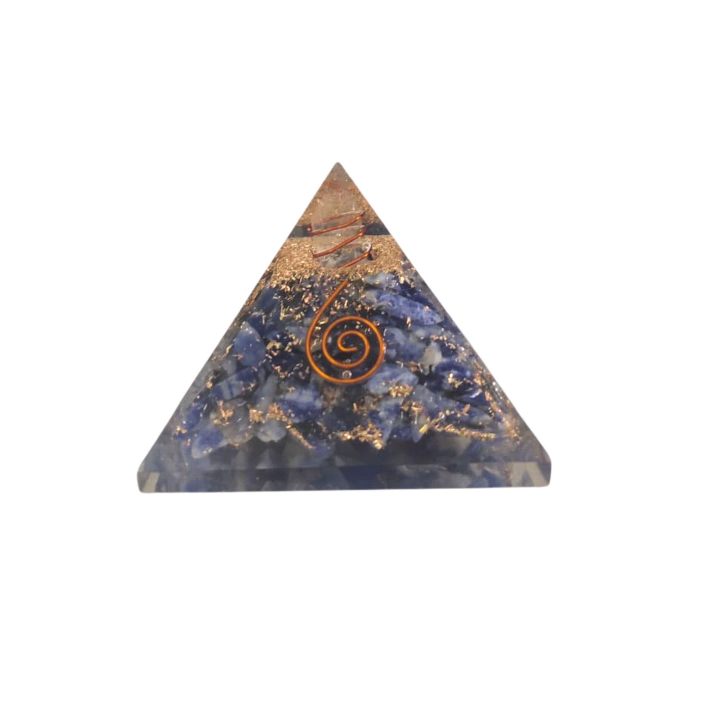 Sodalite Orgone Pyramid Unlock Wisdom, Intuition, & Mental Clarity