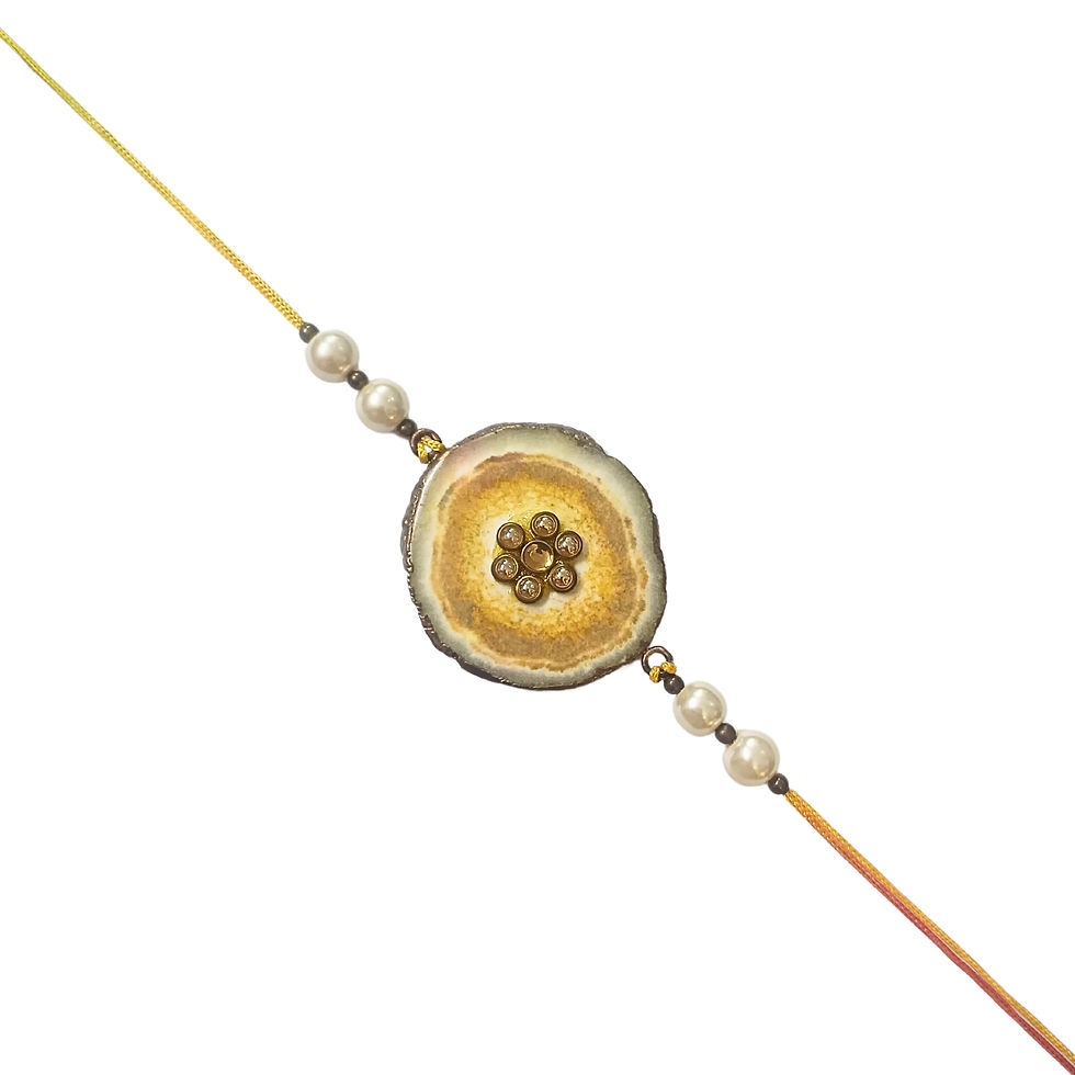 Thumbnail: Flower Agate Crystal Rakhi for Brother for Healing & Protection