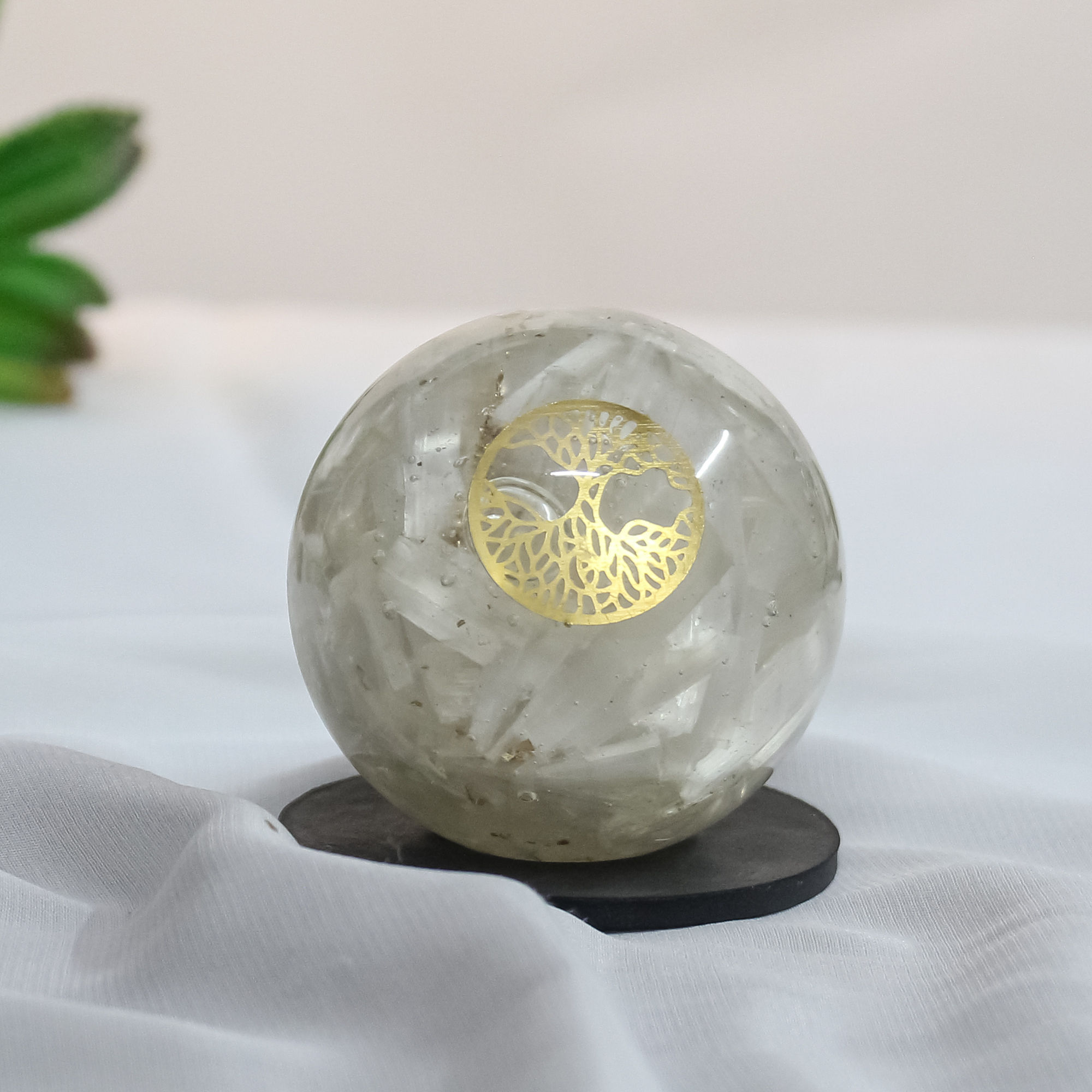 Selenite Orgone Sphere Radiate Divine Light & Tranquility