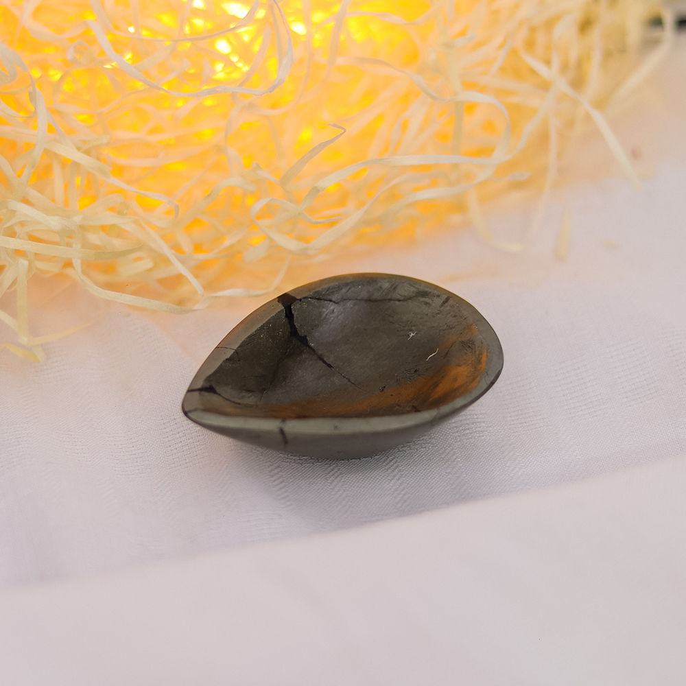 Pyrite Crystal Diya for Home Temple, Laxmi Pujan & Housewarming Gifts