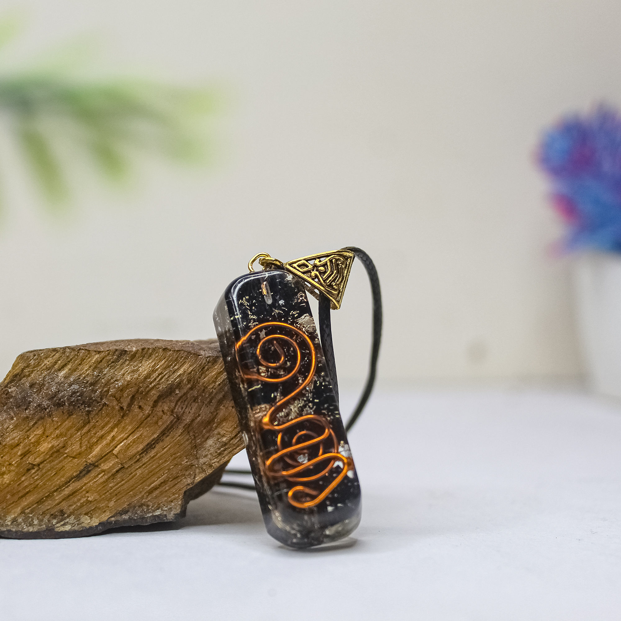 Black Tourmaline Orgone Pendant for Protection & Energy Shield