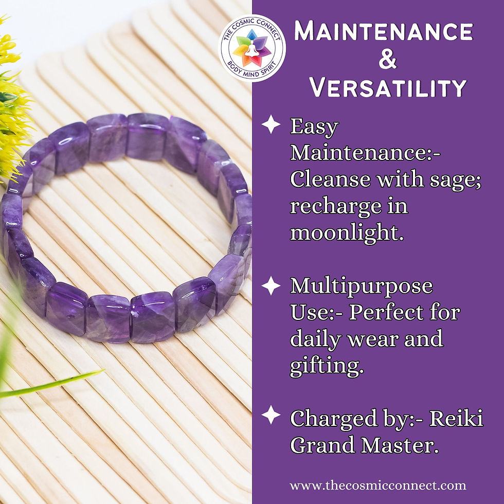 Thumbnail: Amethyst Gem Cut Crystal Bracelet for Stress Relief, Intuition Boost