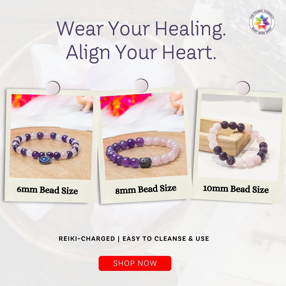 Thumbnail: Amethyst & Rose Quartz Bracelet for Love, & Emotional Healing