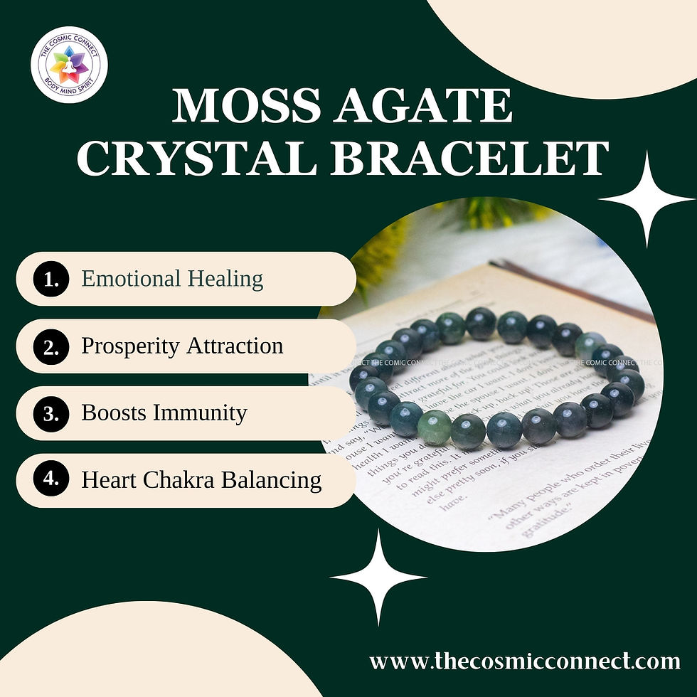 Thumbnail: Moss Agate Healing Bracelet - Harmony & Stability | 8mm Beads
