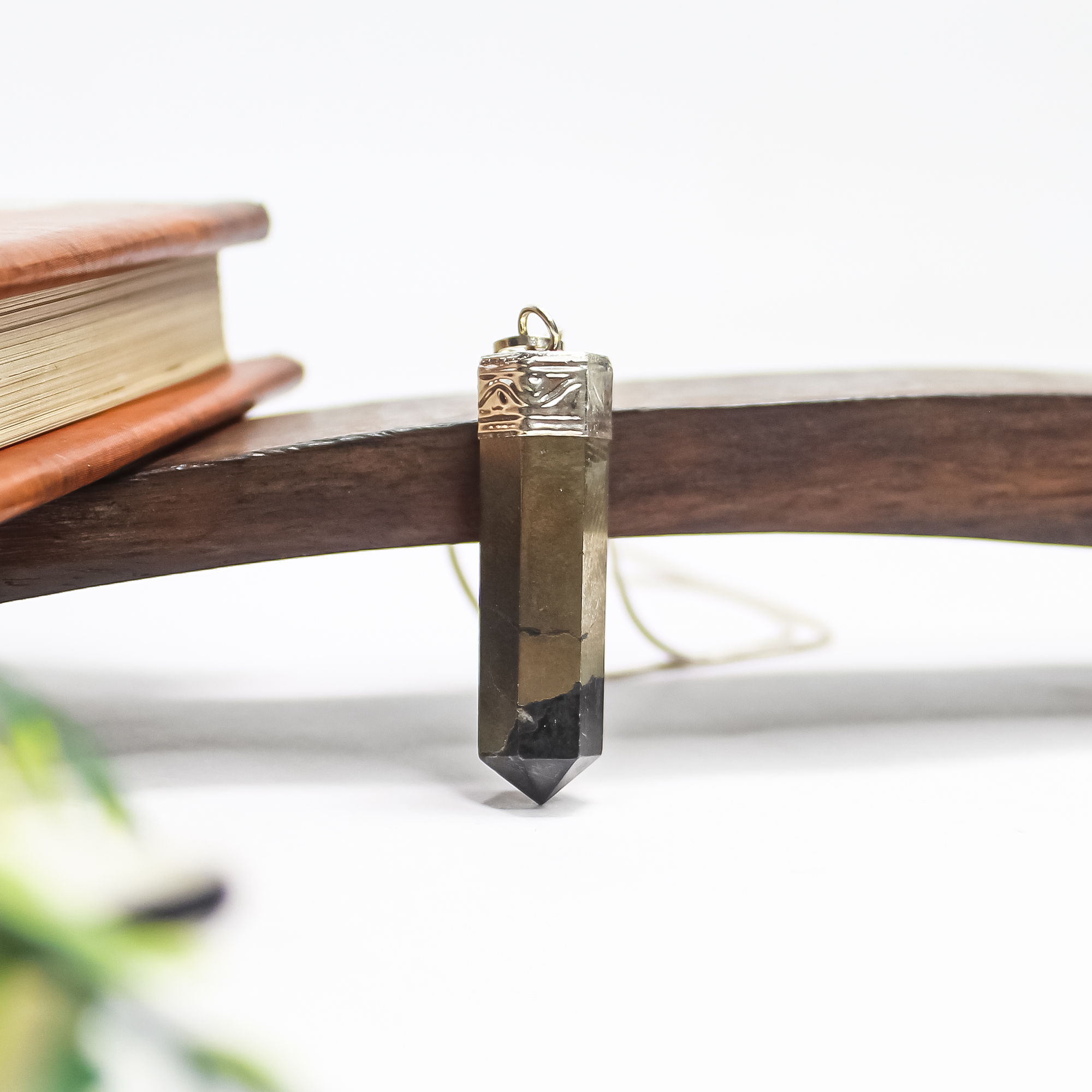 Pyrite Crystal Pendant for Prosperity, Confidence & Protection