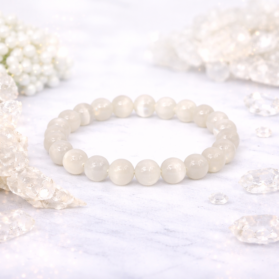 Thumbnail: Natural Selenite Healing Bracelet - Enhances Clarity & Cleanses Aura