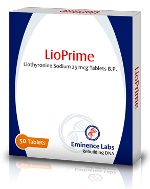 LioPrime (T3 Liothyrosine Sodium) 25mcg caja de 50 comprimidos 