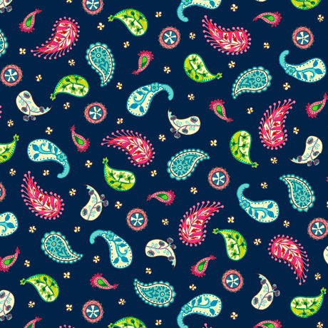 Evelyn -Paisley - Navy